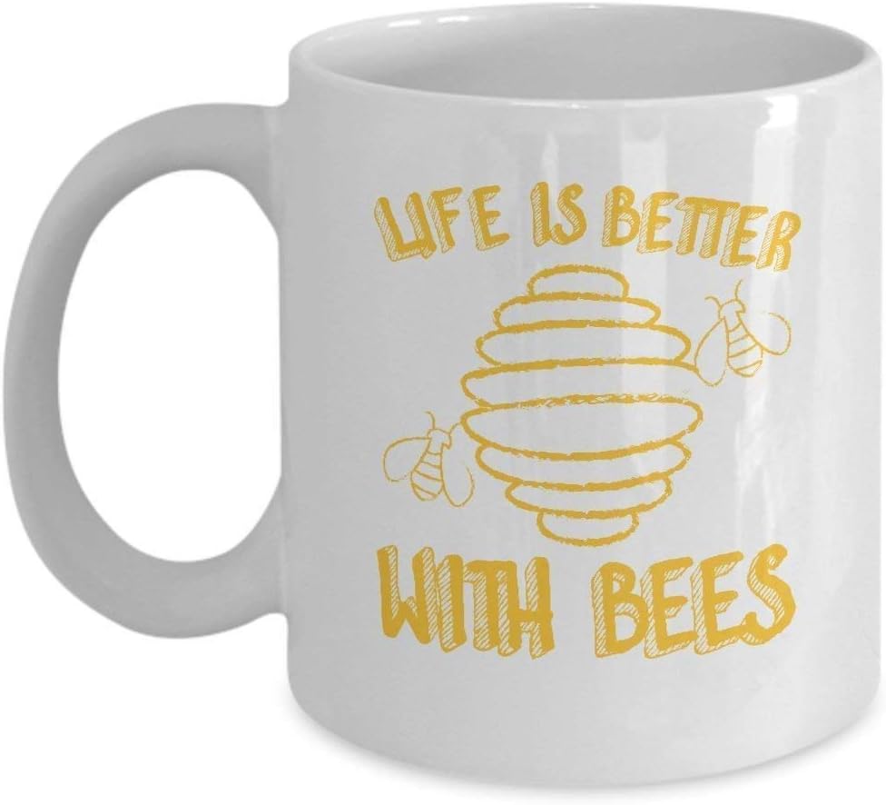 Bee Hive Cup - Life is Better with Bees - Bee Lovers Gifts - 11 oz Ceramic Coffee Mug