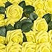 YSBER Roses Artificial Flowers - 25Pcs Big PE Foam Rose Artificial Flower Head for DIY Wedding Bouquets Centerpieces Bridal Shower Party Home Decorations (25 PCS, Yellow)