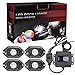 RGB LED Rock Lights Kit, Auto Power Plus 4 Pods Neon LED Light Bluetooth Controller, Timing, Flashing, Music Mode Waterproof Underglow RGB led Lights for Car Truck SUV ATV Boat Motorcycle