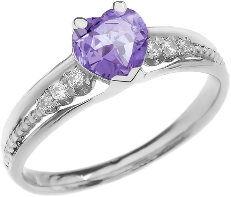 Dazzling 14k White Gold Diamond And June Birthstone Heart