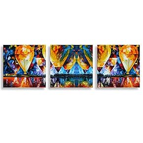 3 Piece Canvas Wall Art for Living Room Bedroom Home Artwork Romantic Autumn Scenery Paintings Ready to Hang - 12"x12"x3 Panels