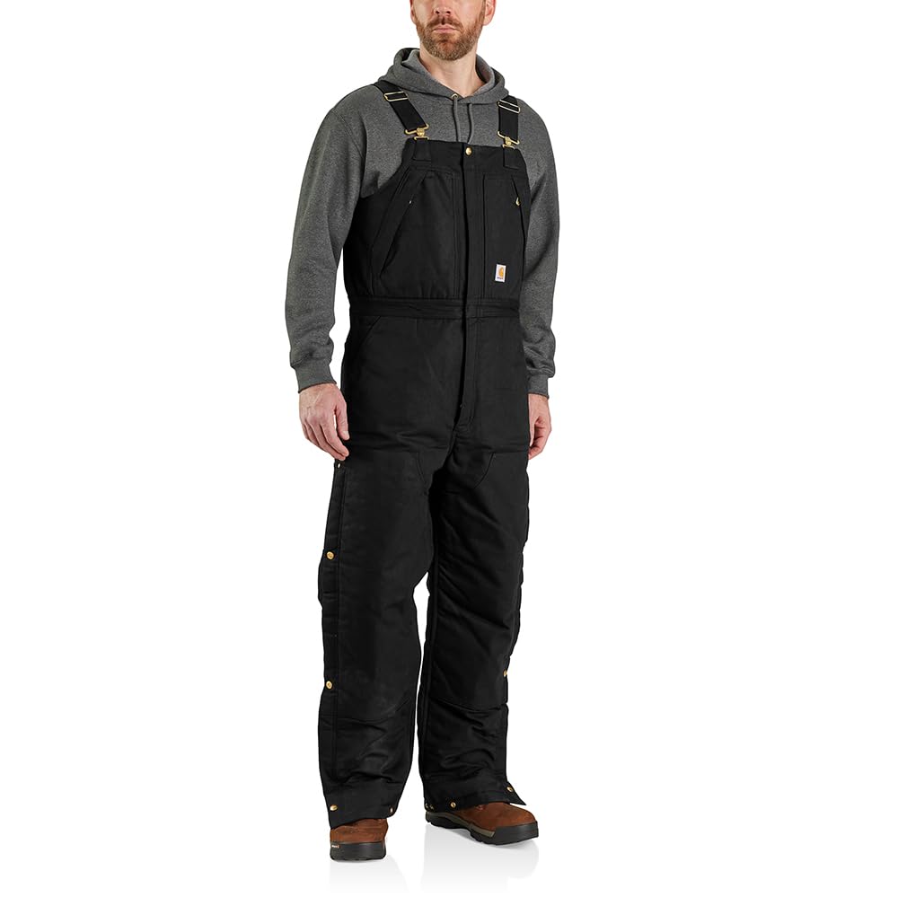 Photo 1 of Carhartt Men's Loose Fit Firm Duck Insulated Biberall, Black, 4X-Large Tall