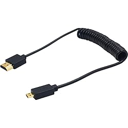 Duttek Micro HDMI to HDMI Coiled Cable, HDMI to
