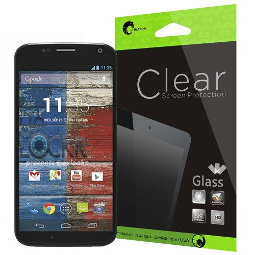 i-Blason Motorola X Moto X Smart Phone by Google [ Ultra-Thin 0.24 mm Tempered Glass ] Premium Minimal Bubble 8 H Scratch Free Screen Protector (Glass-uT)