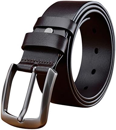 YEAHTOPE Men's Dress Belt Genuine Leather Edge Buckle Black Tan Enclosed in An Elegant Gift Box (34-39 in.(110cm), black)
