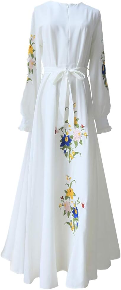 zhxinashu Women Dresses Princess Muslim Big Swing Long Skirt Party Wear Costume