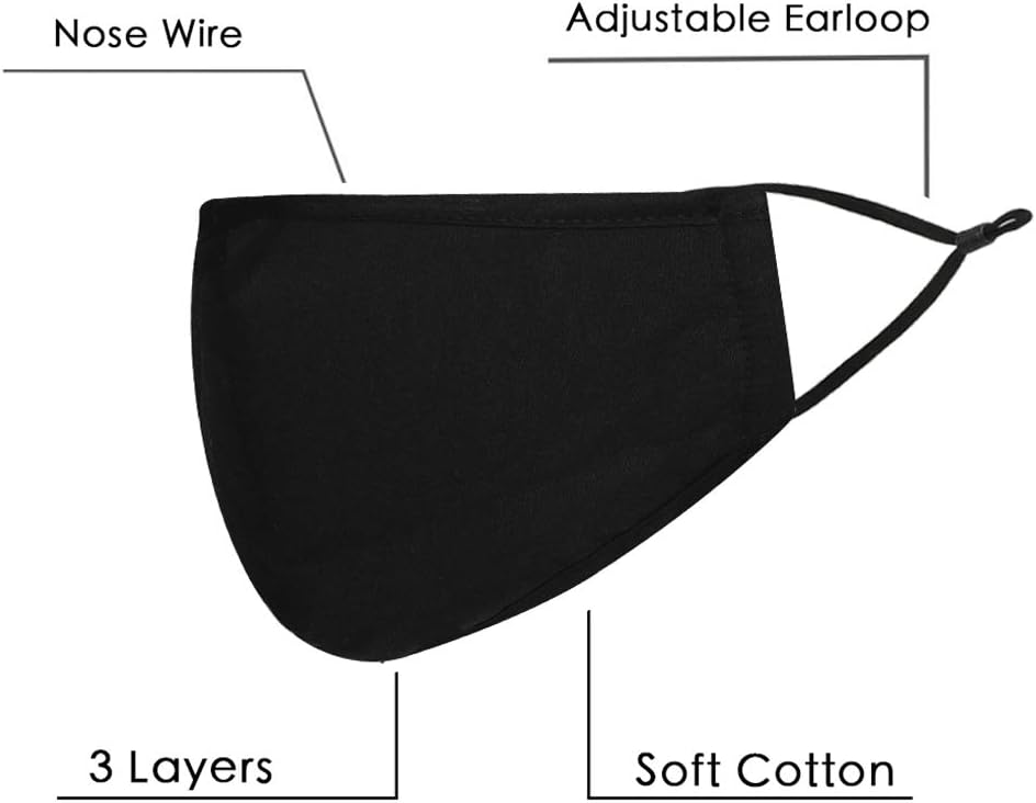 TwoYek Reusable Face Mask Nose Wire -3D Washable Designer Fashion Cotton Fabric Cloth Clear Facemask with Adjustable Ear Loop 4 Packs : Sports & Outdoors