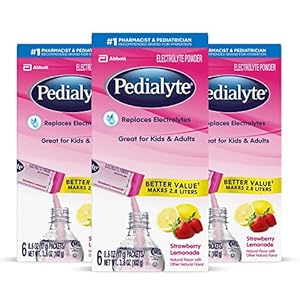Pedialyte Electrolyte Powder Packets, Strawberry Lemonade, Hydration Drink, 18 Single-Serving Powder Packets