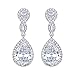 EVER FAITH Cubic Zirconia Wedding Earrings for Women Brides, Austrian Crystal Birthstone 8-Shape Infinity Bridal Dangle Earring