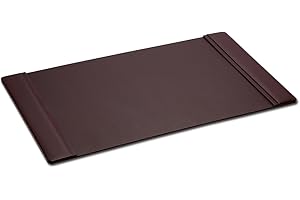Dacasso Pad with Side Rails Luxury Leather Blotter for Writing-Executive Desk Surface Protecto, 25.5" x 17.25", Chocolate Brown