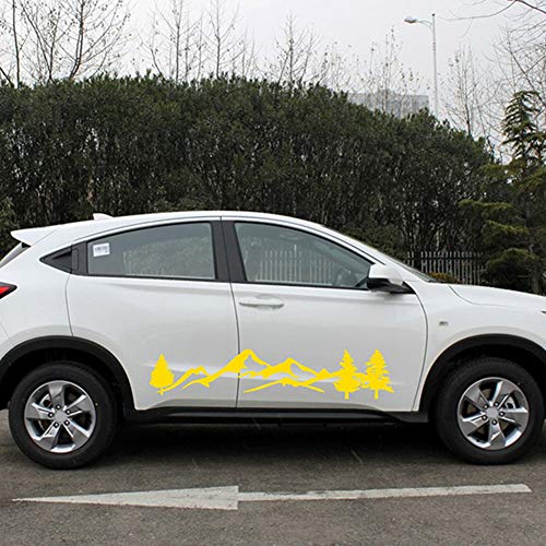 xxiaoTHAWxe Mountain Tree Car-Styling Vehicle Body 2 Side Skirt Decals Stickers Decoration - Black - Thumbnail 3