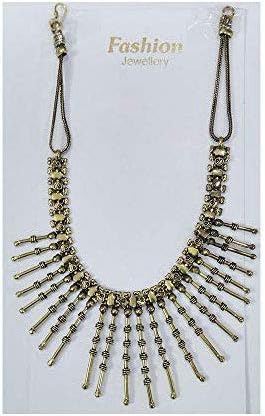 Yukta Eternals Fashion Jewellery Gold Brass Color Metal Chain 65MM-38MM Wide Drop Model Chain Necklace 18"-19" - (FC-G10)