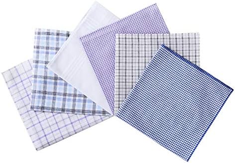 H.FaceSSS Men's Handkerchiefs, 100% Cotton Classic Hankies, Pack of 6-12 (Gentleman Series)