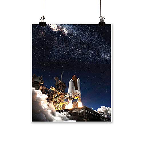 Single Painting Space Shuttle Tak Missi Starfield Scientific Astrophotography Pictu Office Decorations,12"W x 20"L/1pc(Frameless)