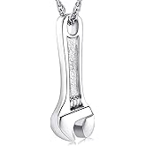 shajwo Wrench Urn Necklace for Ashes for Women Men Human Ashes Stainless Steel Hammer Cremation Jewelry for Ashes Pendant