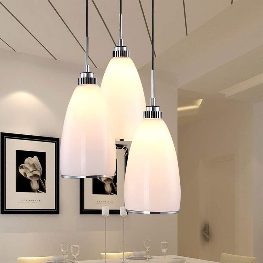 Candelabro, Lámpara Colgante De Pantalla De Vidrio Blanco Lechoso