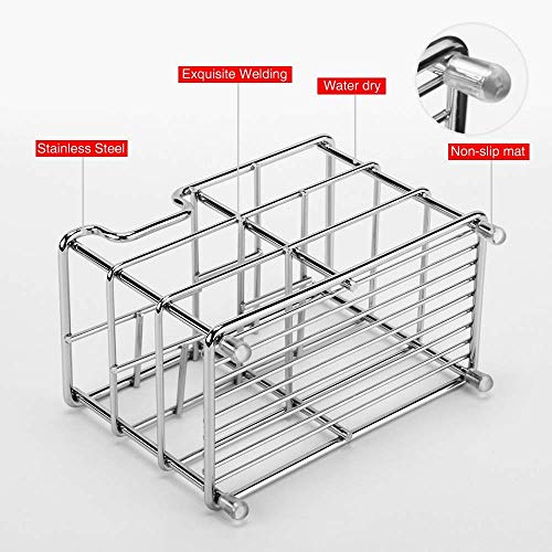 Beaverve Toothbrush Holder, Large Stainless Steel Tooth Brush Holder, Kids Toothbrush Holder Toothpaste Holder Stand, 6 Slots Tooth Brush Organizer for Bathroom, Shaver Organizer Bathroom Accessories - Thumbnail 5