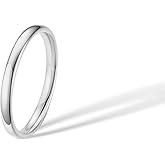 munone 2mm Wedding Band Ring for Women Men, 14k Gold Plated Titanium Classical Plain Stackable Pinky Comfort Fit Rings