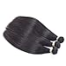 Allrun Hair Brazilian Straight Human Hair 3 Bundles (16 18 20inch) Unprocessed Virgin Human Weave Hair Natural Black for Women 95-105g/1 Bundles