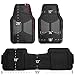 FH Group Car Floor Mats Climaproof™ Heavy Duty Rubber Floor Mats for Sedan, SUV,Truck Floor Mats, Universal Fit Automotive Floor Mats Trimmable Full Blue Set, Combo Small Car Seat Cover Design