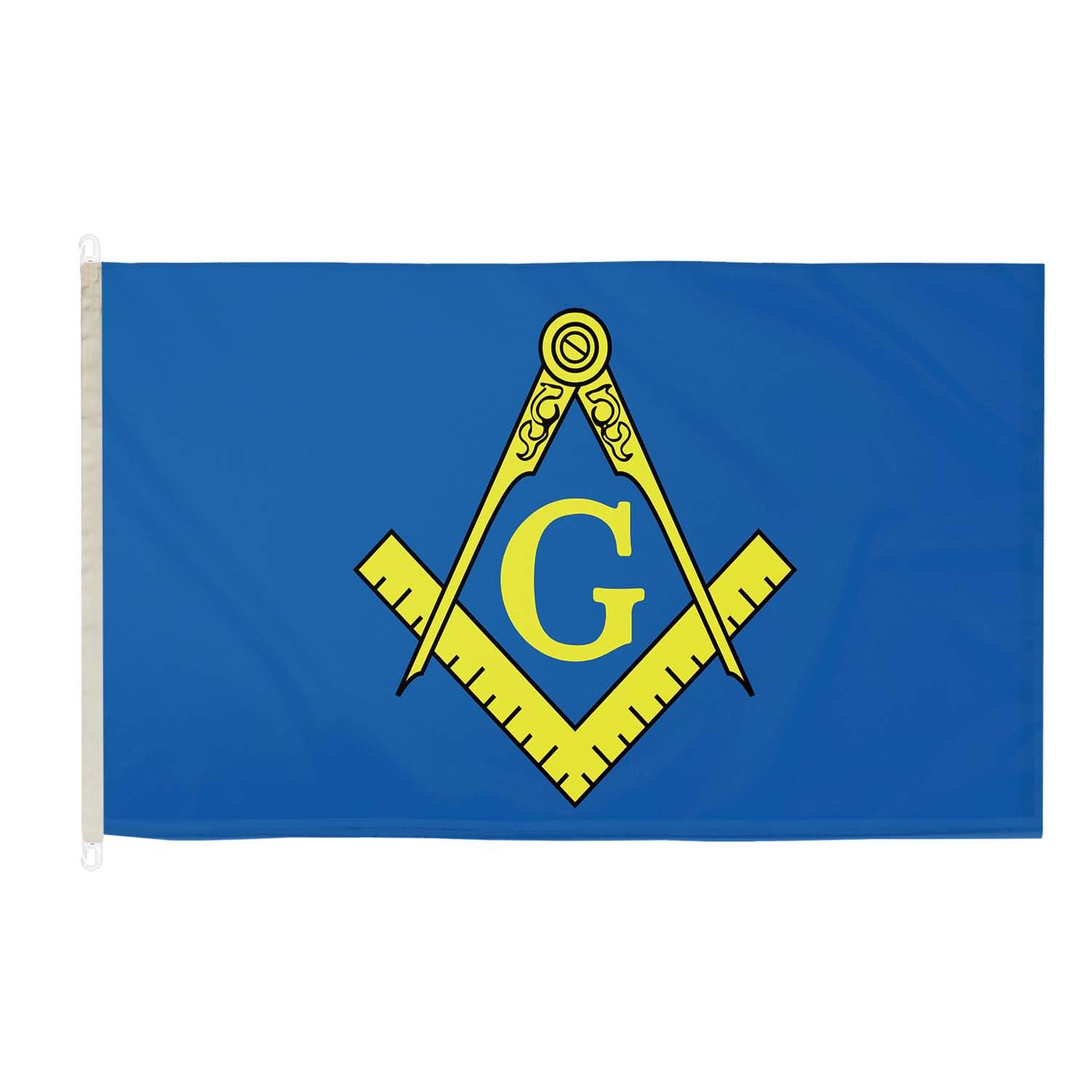 DuraFlag Masonic 5ft x 3ft with Clips/Hooks - Premium Quality 5x3 Masons Flags