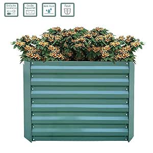 Froadp Lecho de Galvanizado Elevado Rectangular Estructura Verde ...