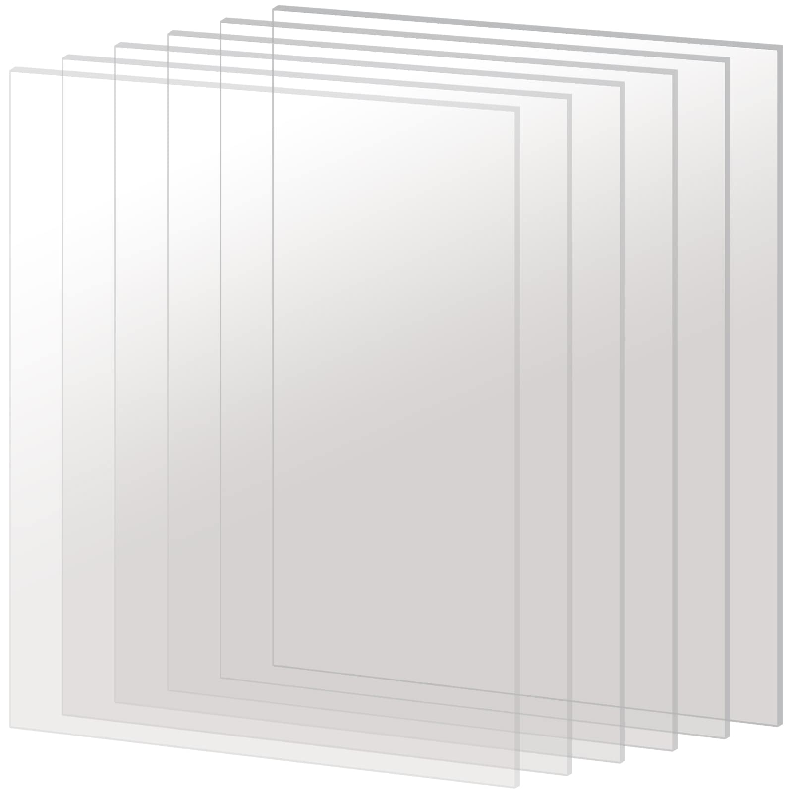 FUNSUEI 6 PCS A3 Size Clear Acrylic Sheets, 297 x 420 mm Plastic Sheets, 3mm Clear Acrylic Plastic Sheet Rectangle Transparent Acrylic Panels for Painting, Frame, Replacement
