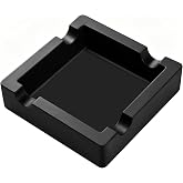 Cigar Ashtray,Silicone Outdoor Ashtray for Outside Patio Indoor,Large Cigar Rests Ash tray Outdoors,Unbreakable/Non-slip/Burn-resistant Ashtrays(Black)