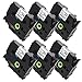 Fimax Compatible for Brother P Touch TZe-241 TZe241 Label Tape 18mm 0.7 Laminated White TZ-241 Tape for Brother Ptouch PTD400 PTD600 PT2030 PT1880 PT1890 PTP700 Label Maker, Black on White, 6 Pack