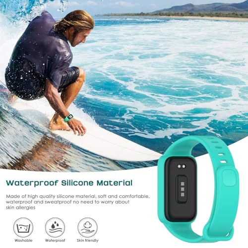 CHULN 6 Pieces Silicone Bands Compatible with Xiaomi Smart Band 9 Active/Redmi Smart Band 3, Adjustable Sport Replacement Strap for Xiaomi Smart Band 9 Active.(No Host)