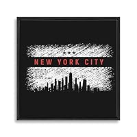 Framed Canvas Wall Art London and NYC Canvas Prints Home Artwork Decoration for Living Room,Bedroom - 16x16 inches