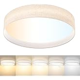 Hamilyeah LED Flush Mount Ceiling Light 20 inch, 48W Close to Ceiling Light with Fabric Shade 5CCT, Dimmable Light Fixture Ce