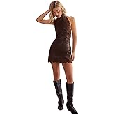 Nasty Gal Womens Pu Lace Trim Mini Dress