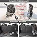 NEW Extra Wide Leopard Skin 4 Wheels Pet Dog Cat Stroller With RainCover