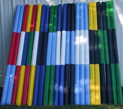 1-Center Colored Stripe 12ft Rails/Poles Wood Horse Jumps