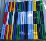 10ft 2-Stripe Colored Cut Jump Rail Black/White/Black