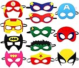 Cartoon Party Supplies Favors Heros Masks，Children Cosplay Character Felt Masks Party for Kids (12pcs)