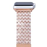 Apple Watch Bands for Women Girls, Cubic Zircon Replacement Strap for iWatch Series 1,2, 3 (42MM Rose Gold)