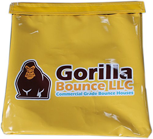 Vinyl Sand Bag, Support/Anchor for Inflatables, Bounce Houses and Tents (Yellow, 10 Pack)