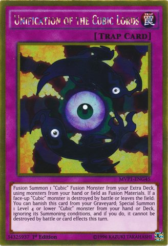 Yu-Gi-Oh! - Unification of the Cubic Lords (MVP1-ENG45) - The Dark Side of Dimensions Movie Pack Gold Edition - 1st Edition - Gold Rare