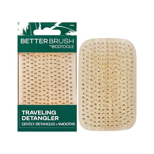 EcoTools Travel Detangler Hairbrush, Bamboo Hairbrush, 1 Count