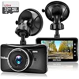 OldShark 3" 1080P Dash Cam with 32GB Card, 170 Wide Angle Car On Dash Video, G-Sensor, Night Vision, WDR, Parking Guard, Loop Recording Dashboard Camera Recorder