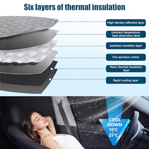 Opaltool Front Car Sun Shade for VW ID Buzz 2022-2026, 5PCS Car Windshield Sunshade, Block UV Rays, Protect Privacy and Sun, No Suction Cups Needed