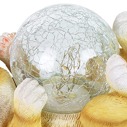 Exhart Orange Cat Garden Statue, Solar Cat Garden Statue Plays w/ LED