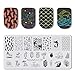 BEAUTYBIGBANG 4Pcs Nail Stamping Plate Summer Theme - Beach Ocean Fruit Rain Image Plates Nail Art Design Stamp Kits Manicure Template set