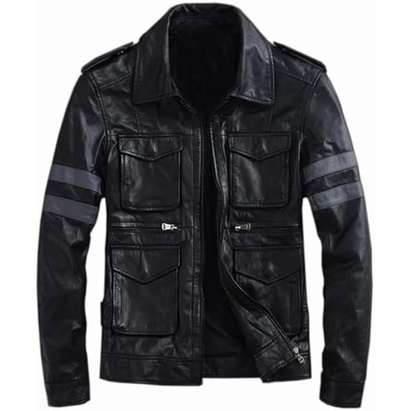 Men's Black Resident RE6 Evil Leon S Kennedy Leather Jacket