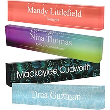 Personalized Acrylic Block Name Plate with Printed Background (2