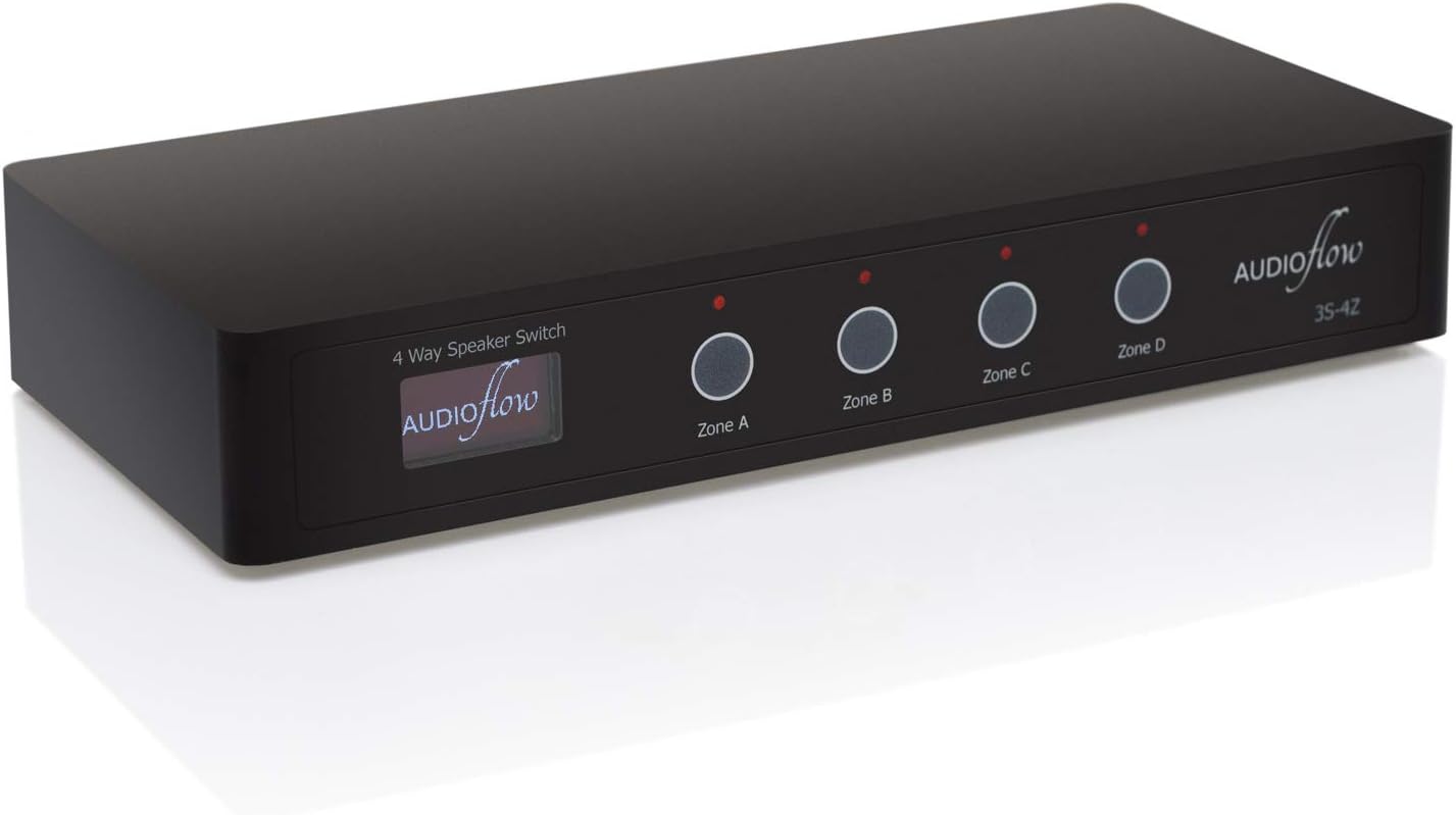 Audioflow 4 Way Speaker Switch Selector Box Smart Wi-Fi, Black