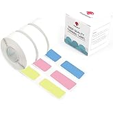 Phomemo D30 Label Tape for D30 D35 Q30 Q30S Q31 Q32 Label Maker, Black on Pink, Blue, Yellow Sticker Thermal Paper Self-Adhesive, 14 x 50mm (0.5" x 17/8") 130 Tapes/Roll, 3-Roll