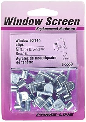 Prime-Line Products L 5550 Window Screen Clip, 1/4-Inch, Zinc, 12-Pack